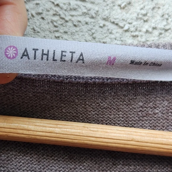 Athleta Knit Dress Women's Medium Taupe Classic Minimalist Neutral Staple Piece - Picture 4 of 11